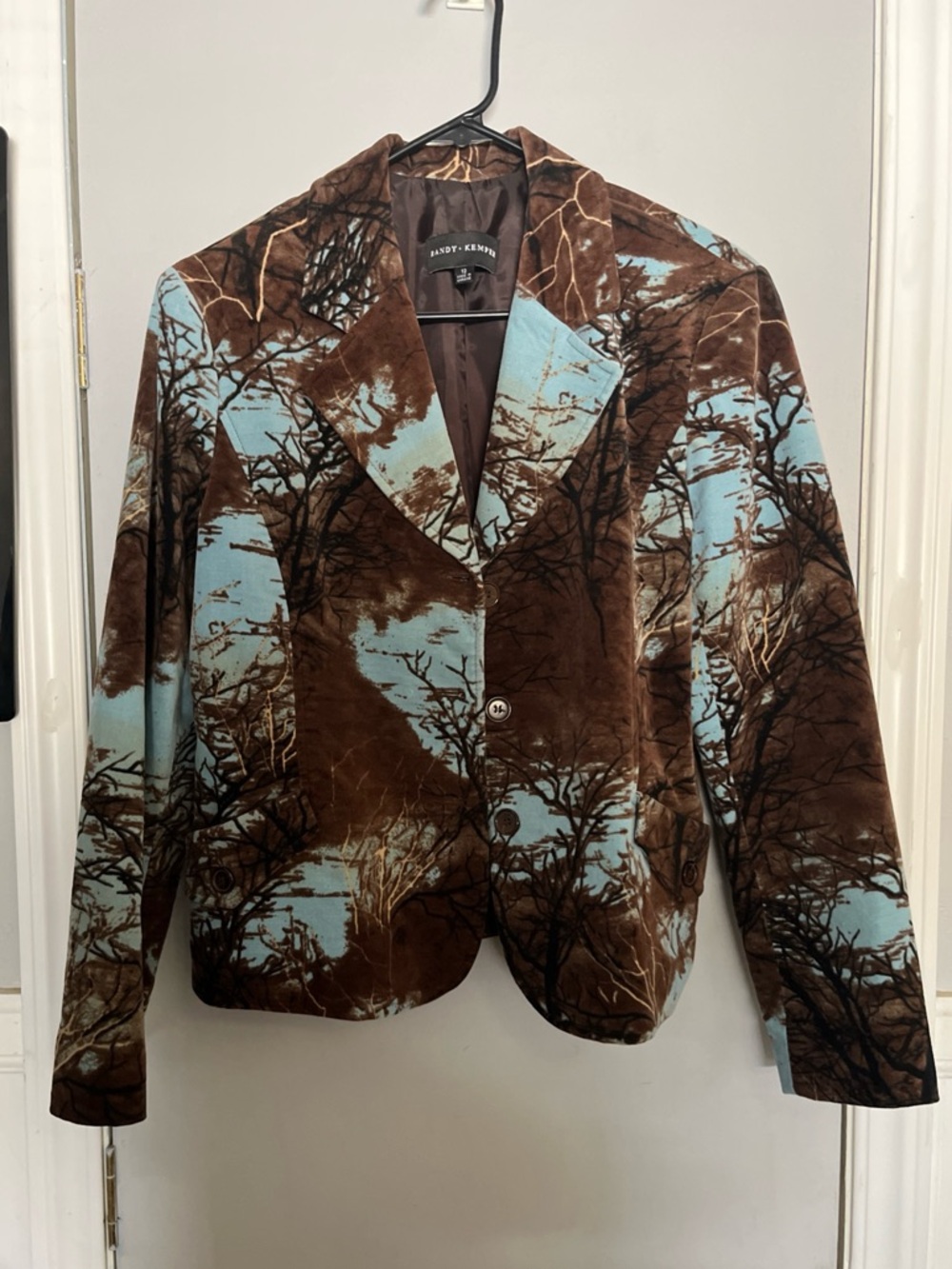 Randy Kemper Brown &‎ Light Blue Velvet Blazer